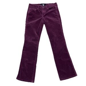 CALVIN KLEIN Women 6 Burgundy Flare Corduroy Grunge Goth Boho Hippie Preppy